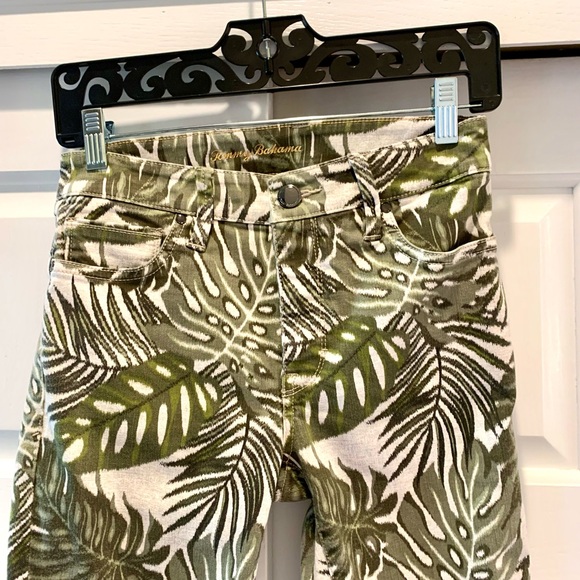 Tommy Bahama Safari Bliss high-rise ankle green leaf jeans size 0/28 - Picture 4 of 11